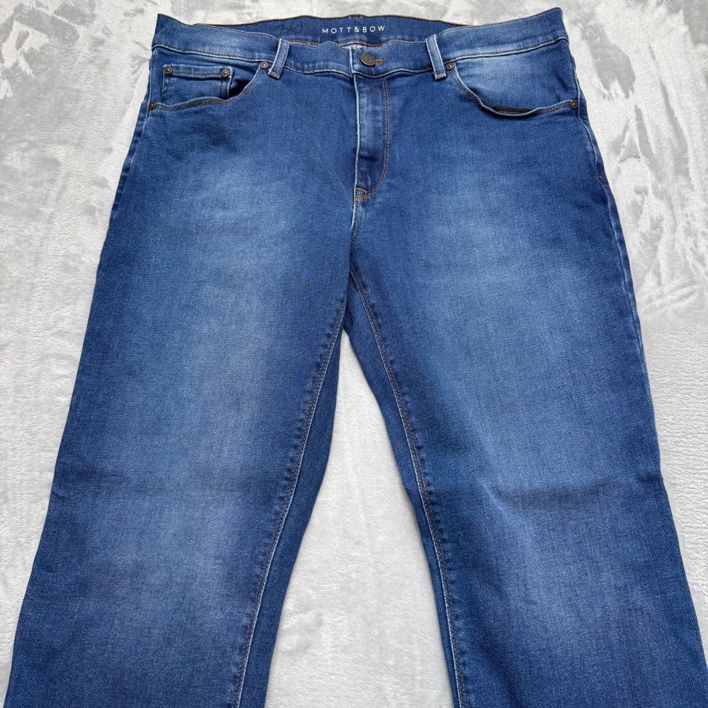 Mott & Bow Jeans Mens 34x32 Blue Straight Oliver Denim Casual Classic 5-Pocket - Picture 7 of 12
